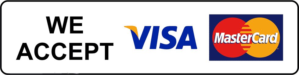 We Accept Visa and MasterCard